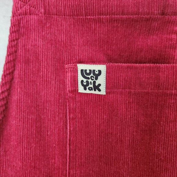 Lucy & Yak Original Corduroy Dungarees Overalls Organic Cotton Maroon - Picture 7 of 12
